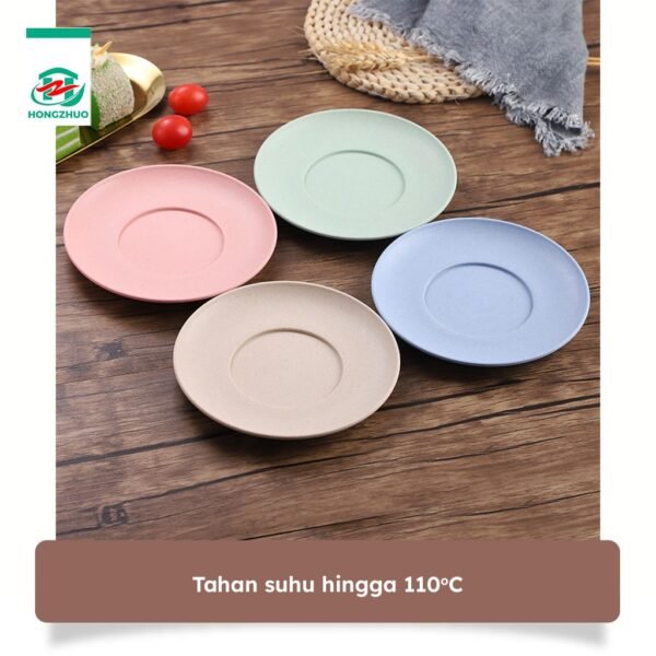 Piring Kecil Plastik Set 4 Pcs Wheat Straw Warna Warni
