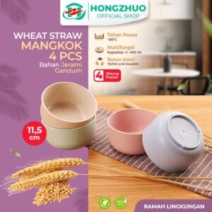 Mangkok Piring Gelas Set 4 Pcs Wheat Straw Cangkir Plastik