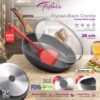 Frypan 28 CM Black Granit Fry Pan Peralatan Masak Dapur Anit Lengket Panci Mpasi