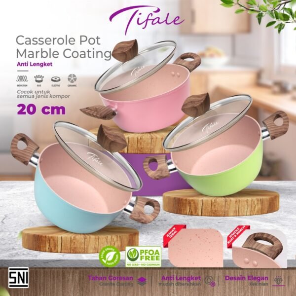 Pan 20CM Marble Coating Panci Susu Anti Lengket