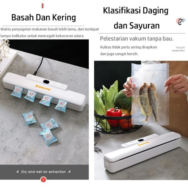 Vacum Sealer Alat Vakum Makanan / Alat Vacum Makanan Frozen / Mesin Vacum Makanan Free 10 Kantong Vakum