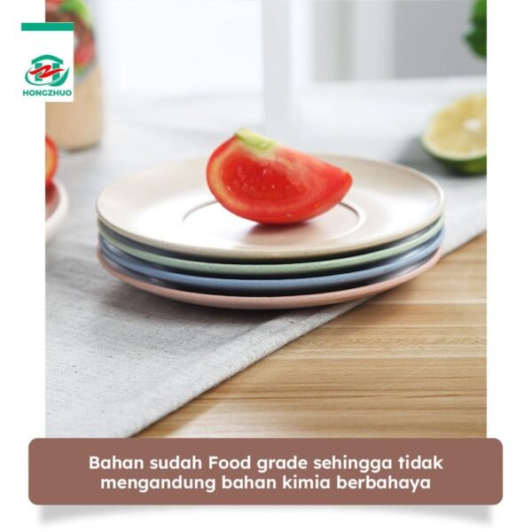 Piring Kecil Plastik Set 4 Pcs Wheat Straw Warna Warni