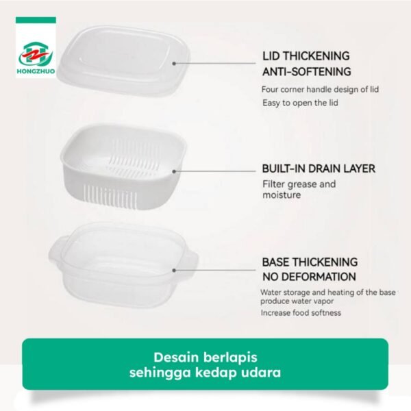 Kotak Penyimpanan Makanan Buah Sayuran Saringan Serbaguna