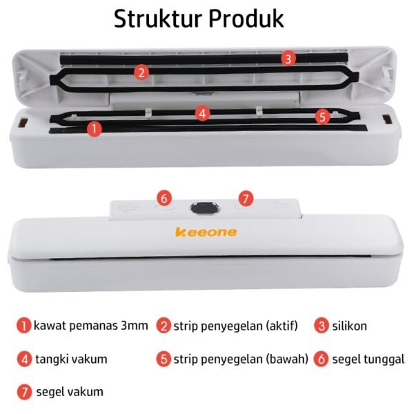 Vacum Sealer Alat Vakum Makanan / Alat Vacum Makanan Frozen / Mesin Vacum Makanan Free 10 Kantong Vakum