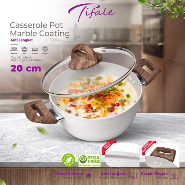 Ailee Series Casserole Pan 24 28 CM Panci Susu Lapisan Anti Lengket Panci Mpasi