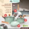 Panci Set 6IN1 Frypan Saucepan Anti Lengket Granite Coating Panci Mpasi