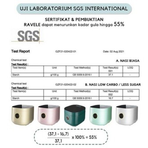 Rice Cooker Digital Low Carbo Less Sugar 1.8 Liter Nasi (5Liter) - Penanak Nasi - Low Watt