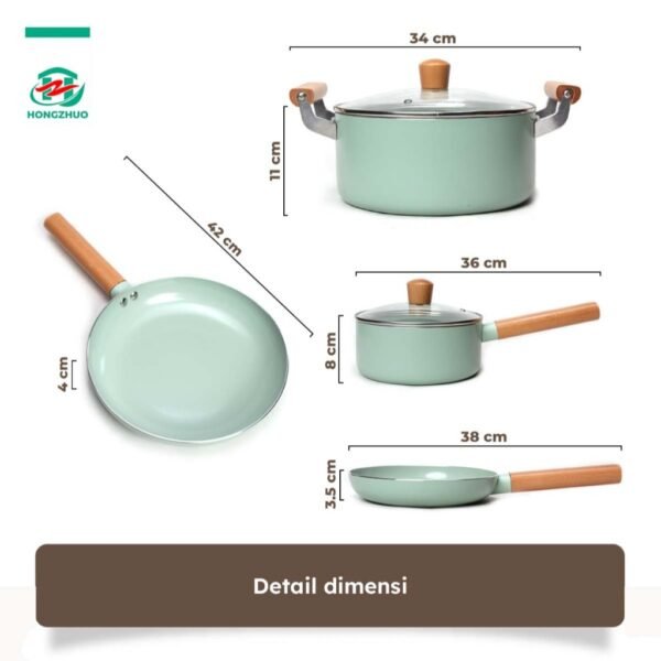 Panci Set 6IN1 Frypan Saucepan Anti Lengket Granite Coating Panci Mpasi