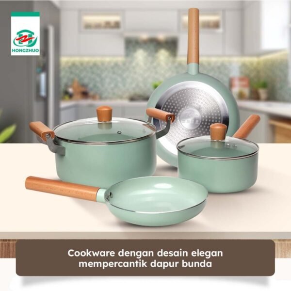 Panci Set 6IN1 Frypan Saucepan Anti Lengket Granite Coating Panci Mpasi