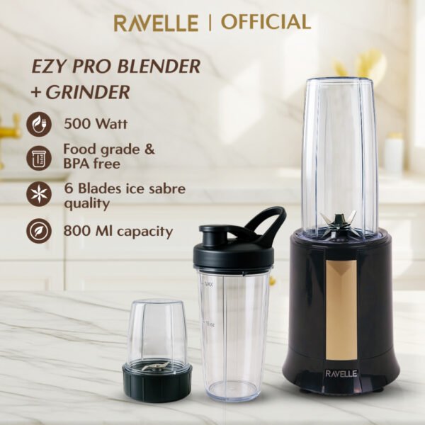 id-11134207-7rbk9-m9tuvn29w67297 Blender Grinder 2in1 500W 25000RPM BPA Free 800ml x2 Coffee Spice Drymill - Pengejus Buah, Juicer, Penghalus Bumbu, Smoothies