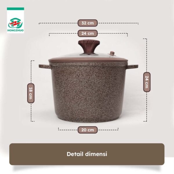 id-11134207-7rbkb-m6qkao802oq5c2 Pot Panci Susu Gentong Besar 24CM 28CM with Glass Lid Anti Lengket