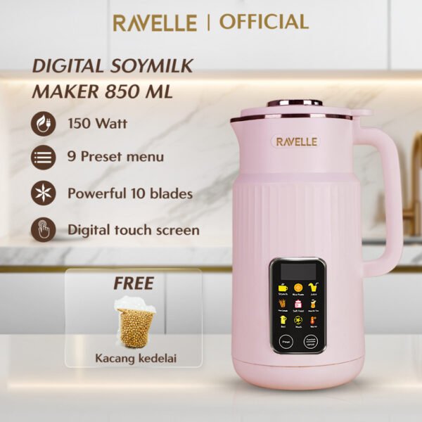 Digital Soymilk Maker 850ml Pembuat Susu Kedelai Full Digital Touch 24000RPM SS304 Self Cleaning - Mesin Pembuat Susu Kacang Kedelai tanpa Disaring | Soy Milk, Almond Milk |