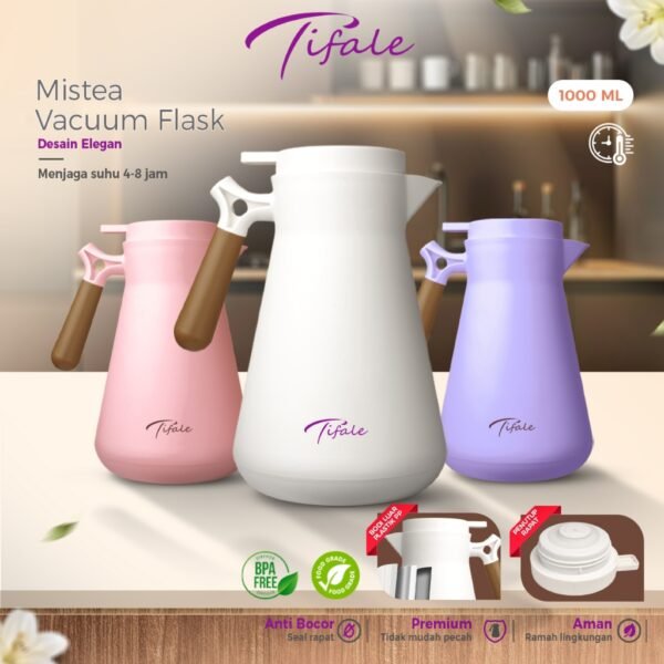 Tifale Mistea Vacuum Jug 1L Termos Teko Air Panas Tahan Lama Thermos Aesthetic Elegant