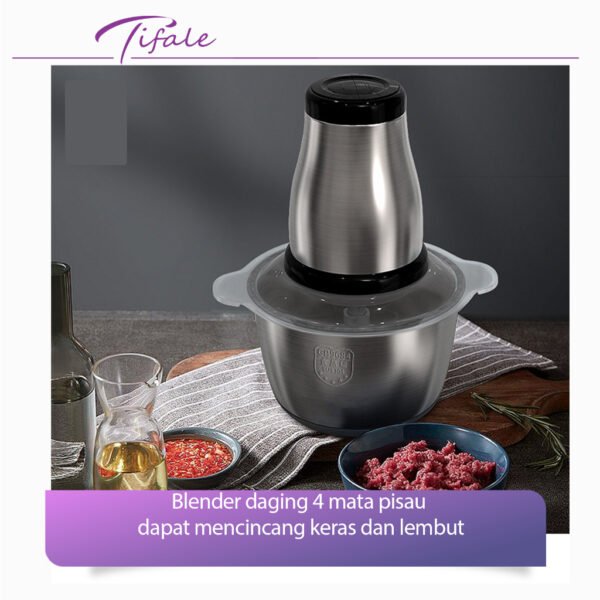 Blender Elektrik Penggiling Daging Stainless 2Liter Multifungsi