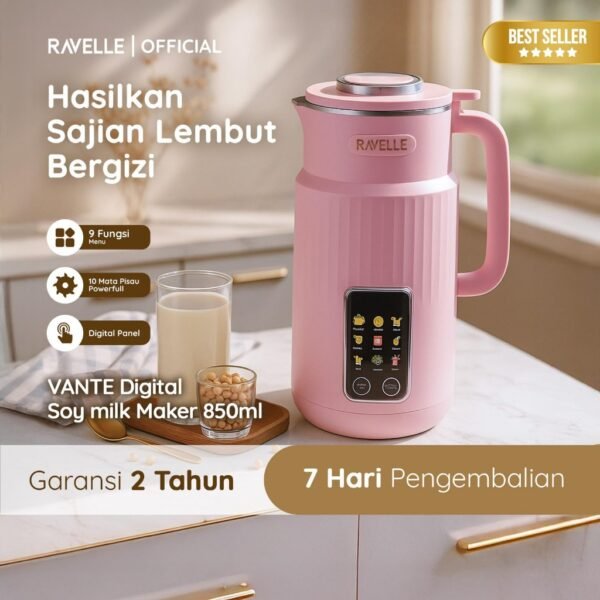 Digital Soymilk Maker 850ml Pembuat Susu Kedelai Full Digital Touch 24000RPM SS304 Self Cleaning - Mesin Pembuat Susu Kacang Kedelai tanpa Disaring | Soy Milk, Almond Milk |