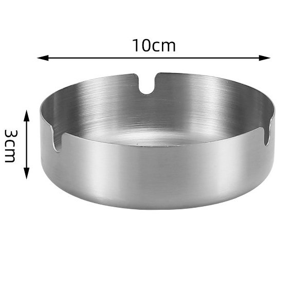 Asbak Stainless Steel Bulat Tebal