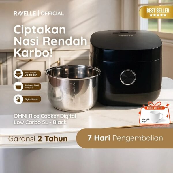 Rice Cooker Digital Low Carbo Less Sugar 1.8 Liter Nasi (5Liter) - Penanak Nasi - Low Watt