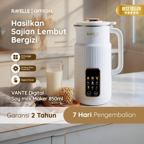 Digital Soymilk Maker 850ml Pembuat Susu Kedelai Full Digital Touch 24000RPM SS304 Self Cleaning - Mesin Pembuat Susu Kacang Kedelai tanpa Disaring | Soy Milk, Almond Milk |
