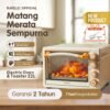 Oven Listrik 22L Elevee Low Watt 400-800W Suhu 230°C Api Atas Bawah Terpisah 4 Knob Offwhite Wood REO-22