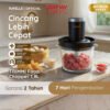 Food Chopper 1.8L Kaca Tempered 6mm Pencacah Makanan SS304 4 Pisau 300W 2 Speed 25000RPM - Penghalus Bumbu dan Penggiling Daging