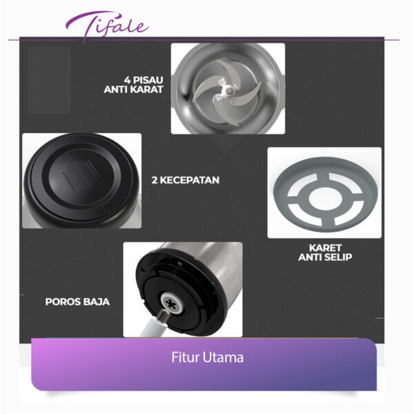 Blender Elektrik Penggiling Daging Stainless 2Liter Multifungsi