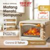 Oven Listrik 22L Elevee Low Watt 400-800W Suhu 230°C Api Atas Bawah Terpisah 4 Knob Offwhite Wood REO-22