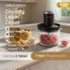 Food Chopper 1.8L Kaca Tempered 6mm Pencacah Makanan SS304 4 Pisau 300W 2 Speed 25000RPM - Penghalus Bumbu dan Penggiling Daging