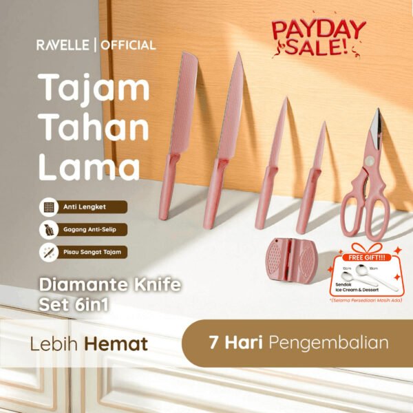 id-11134207-8224y-mjto0m1p8u851c Pisau Set Knife Set 6 in 1 Set - Pisau Dapur Anti Lengket | Diamante