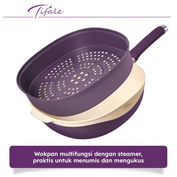 id-11134207-8224z-mgdejkzytte095 Tifale Padova Wokpan Steamer Wajan 32CM Panci Kukus Anti Lengket Multifungsi Panci Mpasi