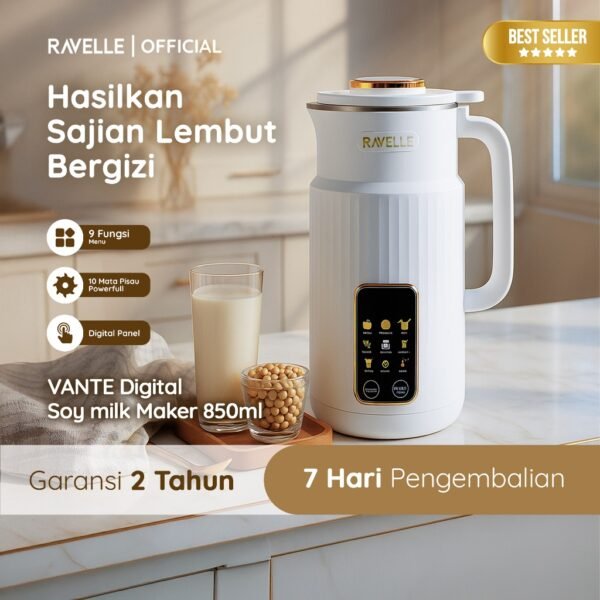 Digital Soymilk Maker 850ml Pembuat Susu Kedelai Full Digital Touch 24000RPM SS304 Self Cleaning - Mesin Pembuat Susu Kacang Kedelai tanpa Disaring | Soy Milk, Almond Milk |