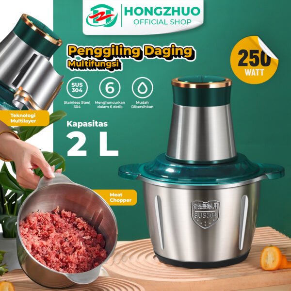Blender Elektrik Penggiling Daging Stainless 2Liter Multifungsi