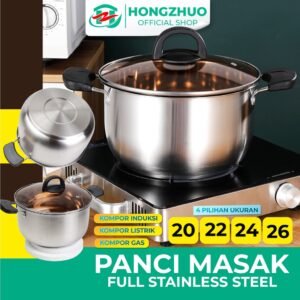 Panci Sup Kuah Soup Pot Panci Mpasi Full Stainless Steel 20/22/24/26