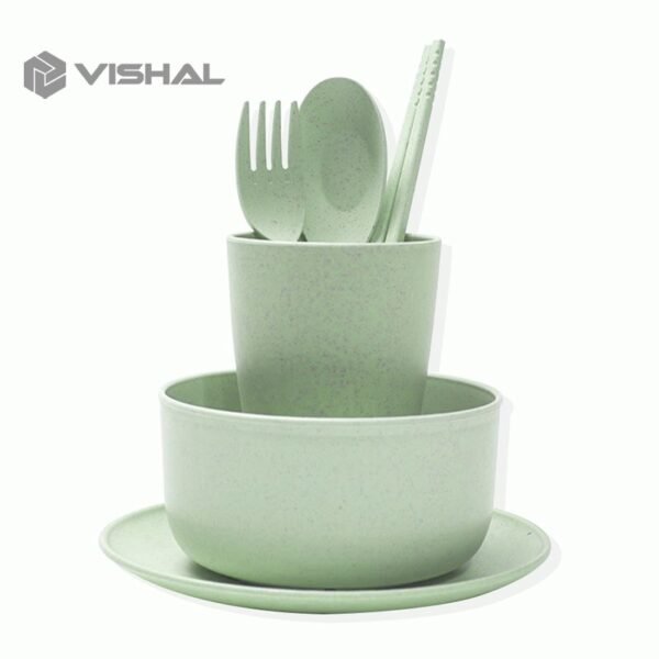 Peralatan Makan Set 6 in 1 Plastik Piring Mangkuk Gelas Sendok Piring/Peralatan Makan/Cangkir VS-12