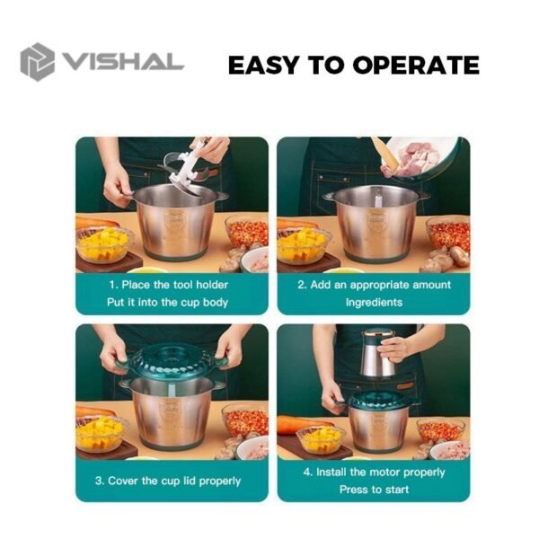 Blender Daging Chopper Meat Grinder Blender STAINLESS Hand Blender Press 2L Baja Tahan Ini Karat