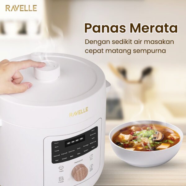 Digital Pressure Cooker 6L Panci Presto Digital 800W Full Digital SS304 12 Menu Timer 24 Jam