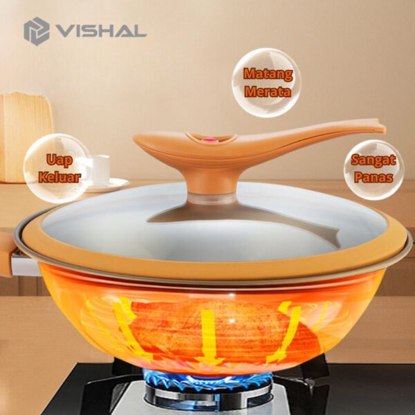 sg-11134201-7rd50-lvvkbmo92l4mee Wajan Teflon Paus Titanium 32cm Anti Lengket Double Bottom Teflon / Cook & Clean Wok Pan VS-1871