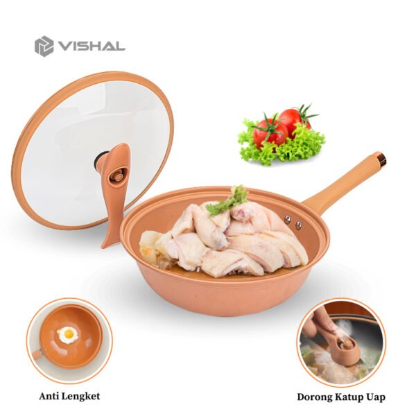 sg-11134201-7rdyd-m1autan8u0je43 Wajan Teflon Paus Titanium 32cm Anti Lengket Double Bottom Teflon / Cook & Clean Wok Pan VS-1871