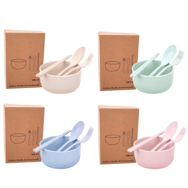 Peralatan Makan Set 6 in 1 Plastik Piring Mangkuk Gelas Sendok Piring/Peralatan Makan/Cangkir VS-12