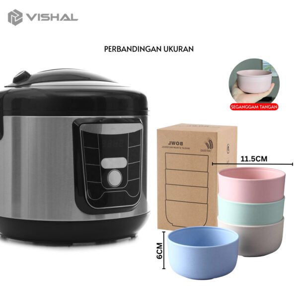 Mangkok Set 4pcs Wheat Straw/Mangkuk Makan Bowl Warna Warni Baby Bowl Wheat Bowl