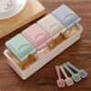 Tempat Bumbu Dapur Serbaguna Termasuk Sendok 4 SET