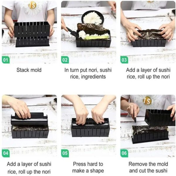 Maker Sushi 10 in 1 Alat Gulung Cetakan Pembuat Bento Makanan Jepang