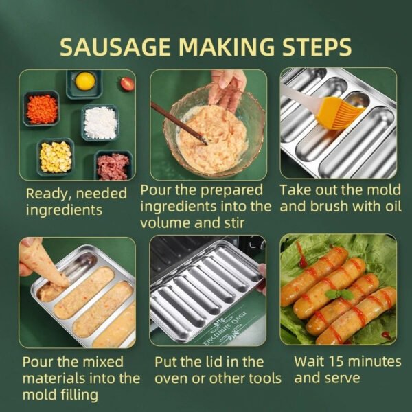 Hot Dog 6 Sekat Handmade Cetakan Sosis Mold Bahan Stainless Steel