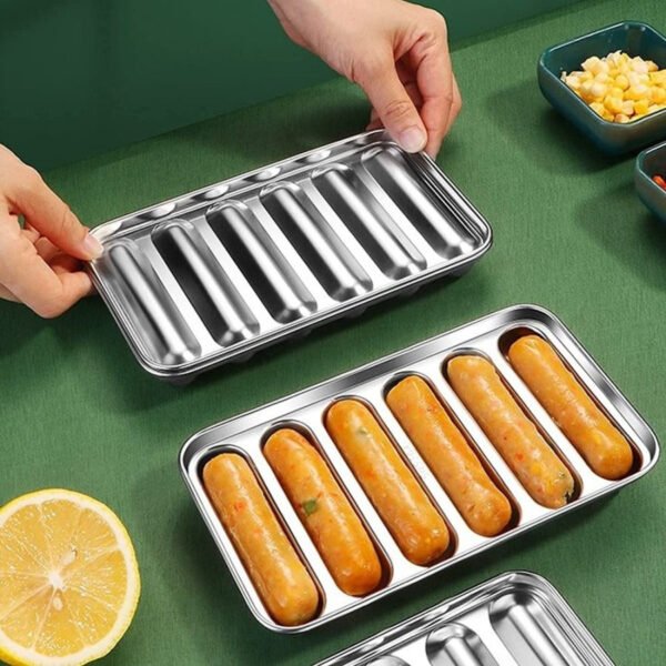 Hot Dog 6 Sekat Handmade Cetakan Sosis Mold Bahan Stainless Steel