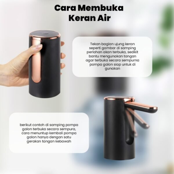 Pompa Galon Elektrik Tidak Berisik Lipat Baterai Charge USB Portable