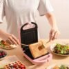 Breakfast Sandwich Maker Pemanggang Roti Toaster Panggangan Roti Bakar listrik Alat Panggang