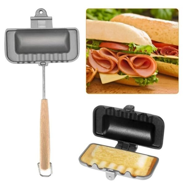 Sandwich Frying Pan Pembuat Roti Bakar Pemanggang Roti Aluminium Anti Lengket