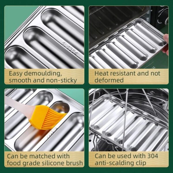 Hot Dog 6 Sekat Handmade Cetakan Sosis Mold Bahan Stainless Steel