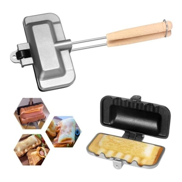 Sandwich Frying Pan Pembuat Roti Bakar Pemanggang Roti Aluminium Anti Lengket