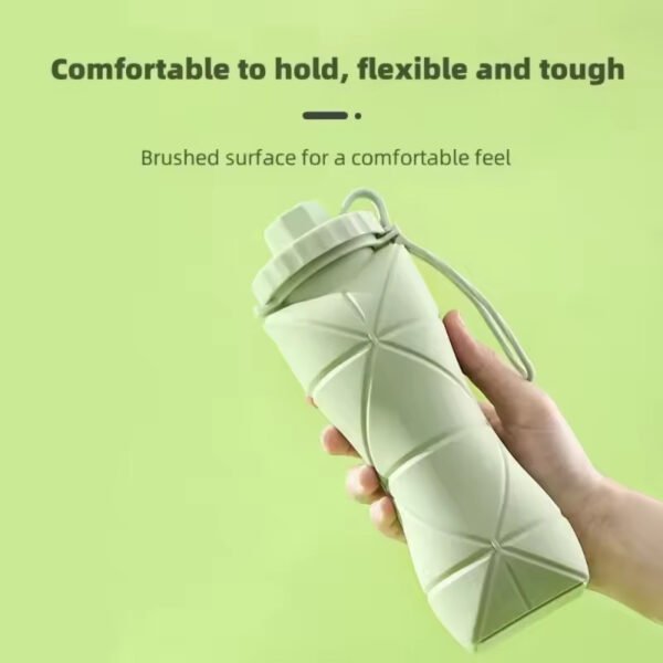 Compact Botol 600ml Reusable Silicone Water Air Minum Lipat Travel Silikon Lipat Ketel Anti Bocor