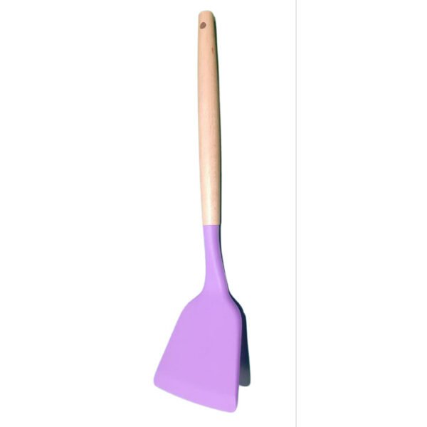 Spatula Silicone Gagang Kayu Tahan Panas